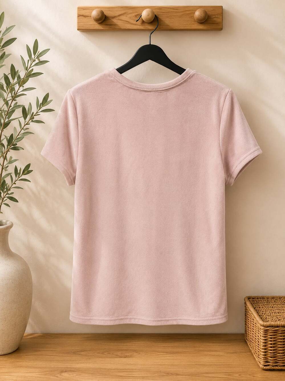 Juicy Couture Pink Velour Rhinestone Logo Tee Y2K Baby Pink Size Large - Picture 3 of 7